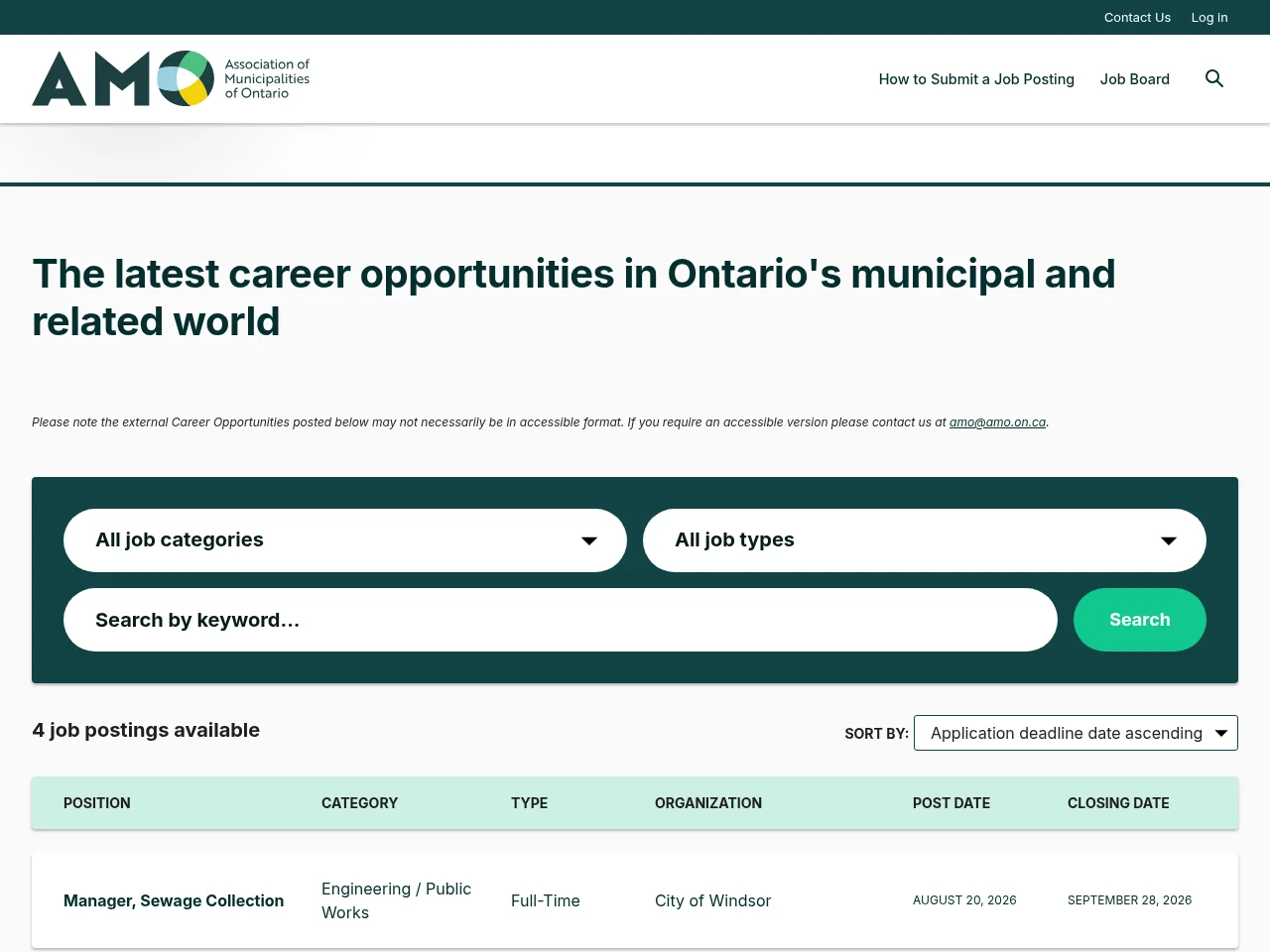 AMO Job Board screenshot AMO Job Board job board platform screenshot showing job search interface