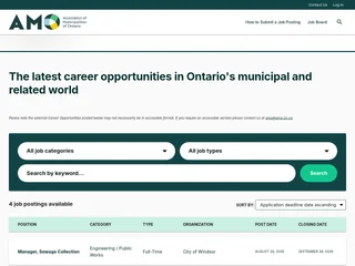 AMO Job Board screenshot preview