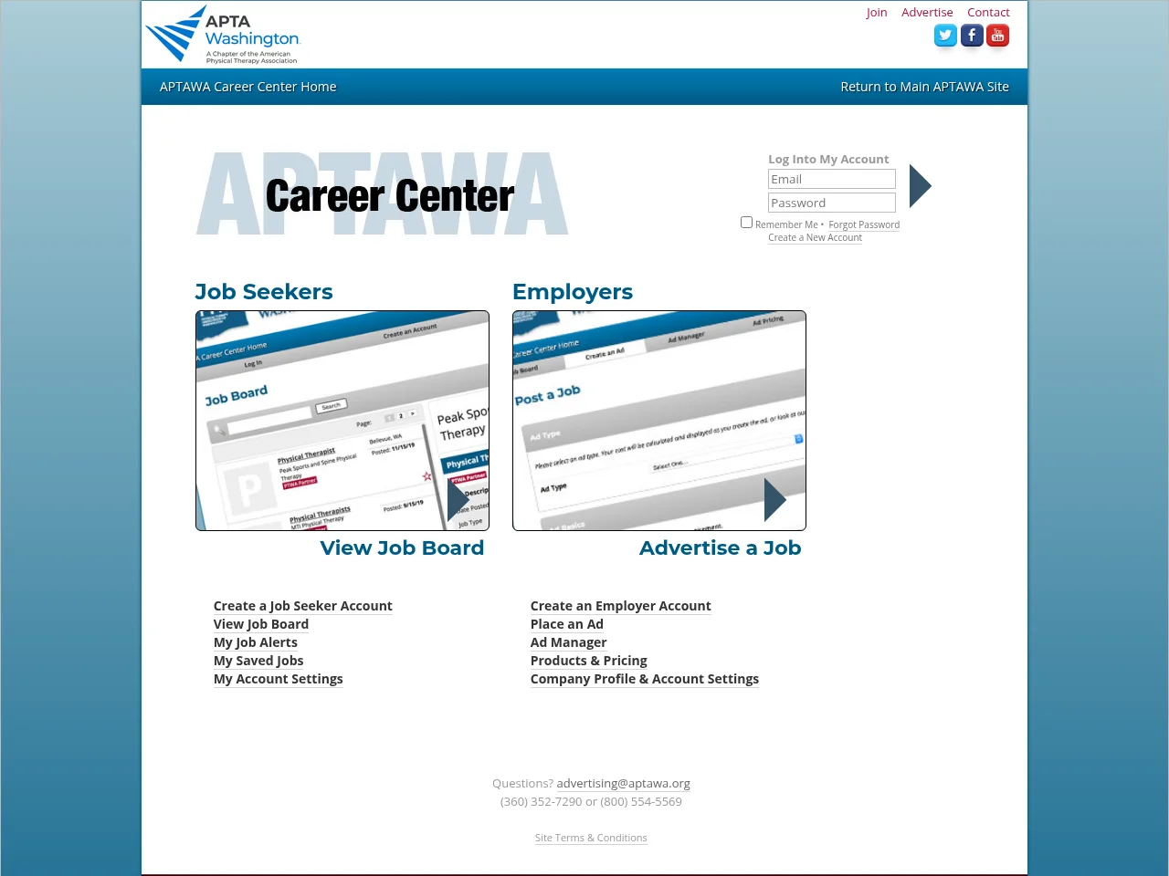 APTAWA Career Center screenshot APTAWA Career Center job board platform screenshot showing job search interface