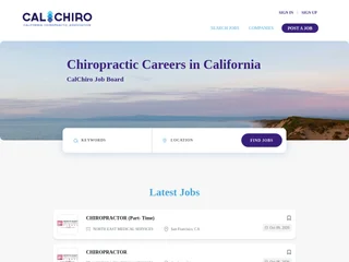 CalChiro Job Board platform preview CalChiro Job Board platform preview