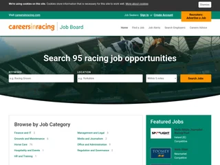 Careersinracing Job Board screenshot preview