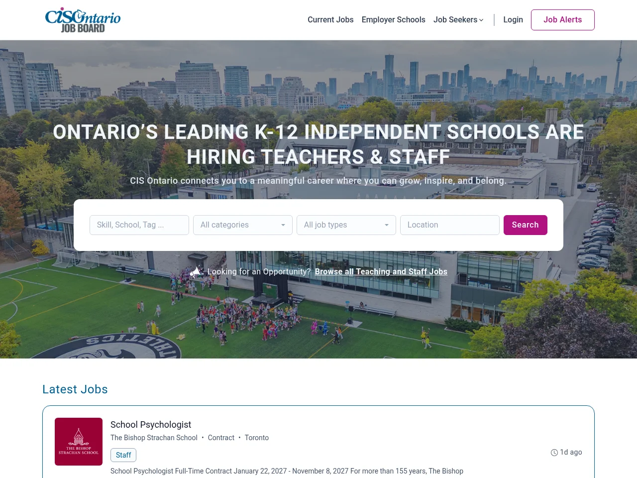 CIS Ontario Job Board screenshot CIS Ontario Job Board job board platform screenshot showing job search interface