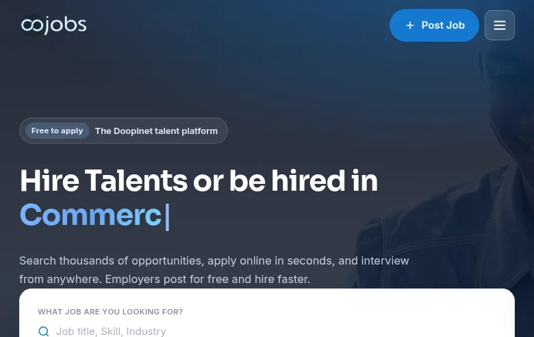 DooJobs job board platform screenshot showing job search interface