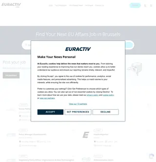 Euractiv Jobs platform preview