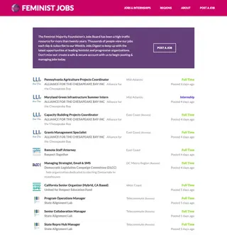 Feminist Jobs platform preview
