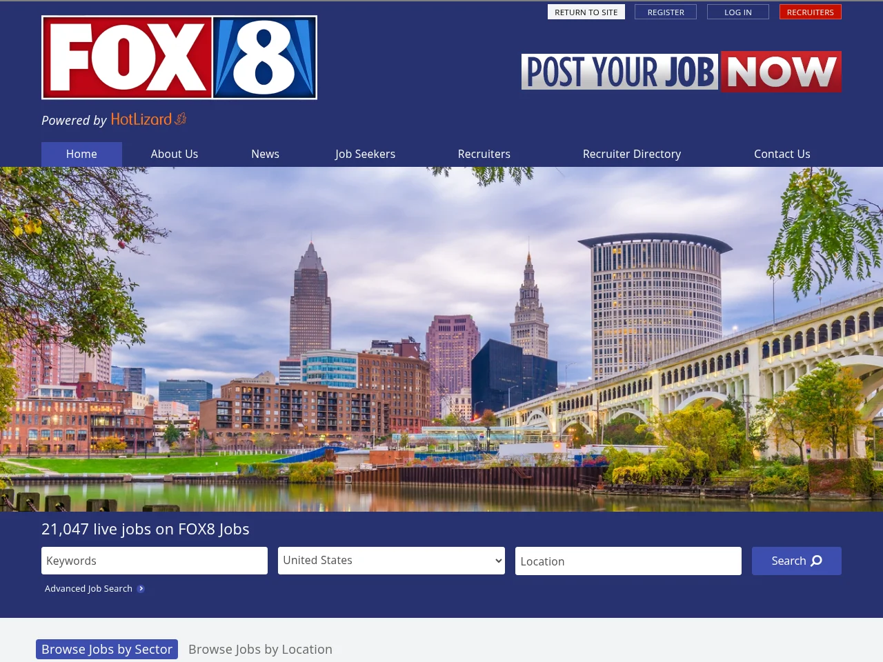 FOX8 Jobs screenshot FOX8 Jobs job board platform screenshot showing job search interface