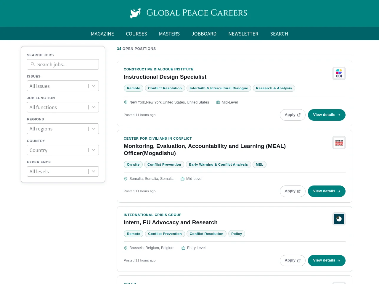 GPC Job Board job board platform screenshot showing job search interface