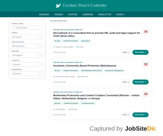Global Peace Careers platform preview