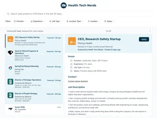 Health Tech Nerds Job Board screenshot preview Health Tech Nerds Job Board screenshot preview