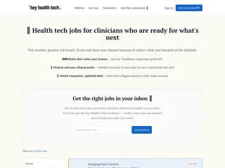 Hey Health Tech Job Board platform preview