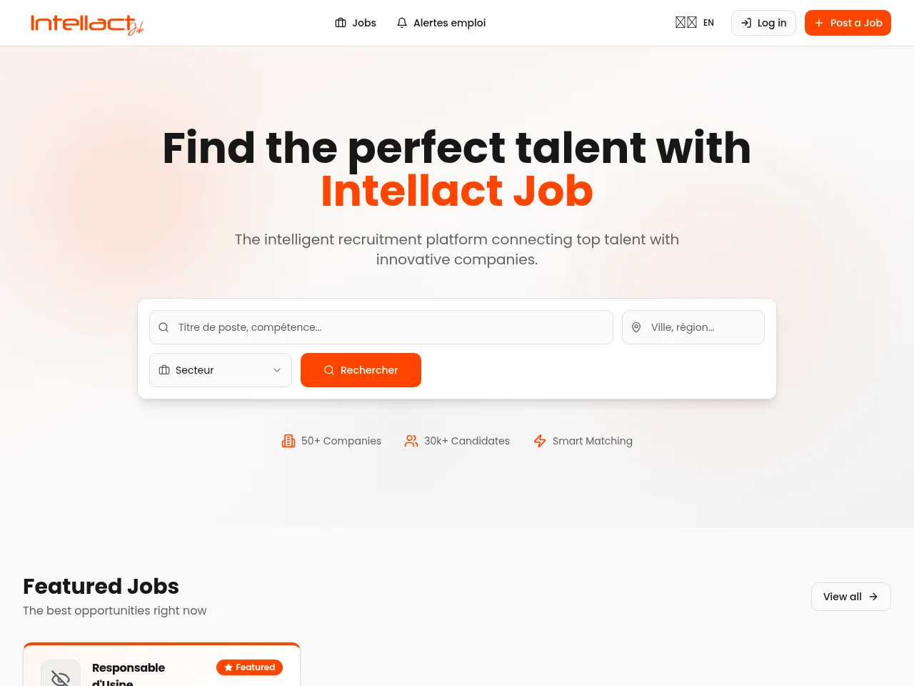 Intellact Job website screenshot