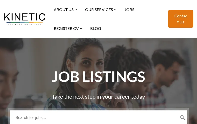 Kinetic screenshot Kinetic job board platform screenshot showing job search interface