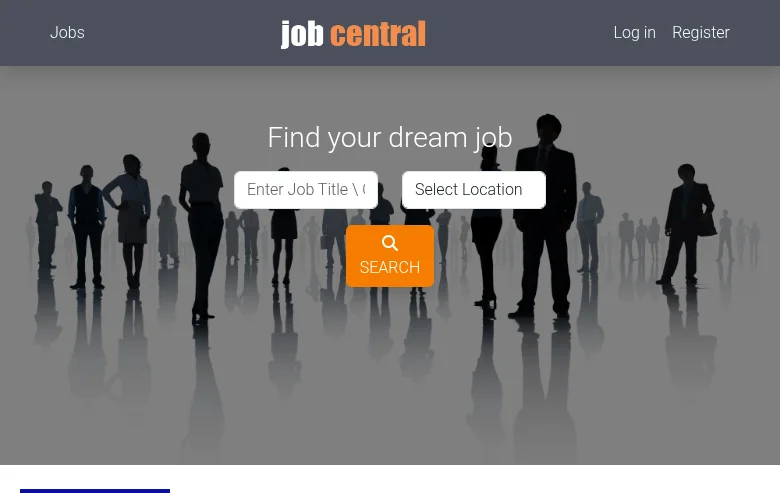 Job Central screenshot Job Central job board platform screenshot showing job search interface