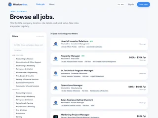 MissionHires AI Job Board platform preview MissionHires AI Job Board platform preview
