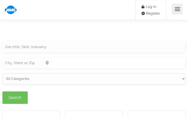MMO Jobs screenshot MMO Jobs job board platform screenshot showing job search interface