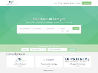 myDermRecruiter Job Board platform preview