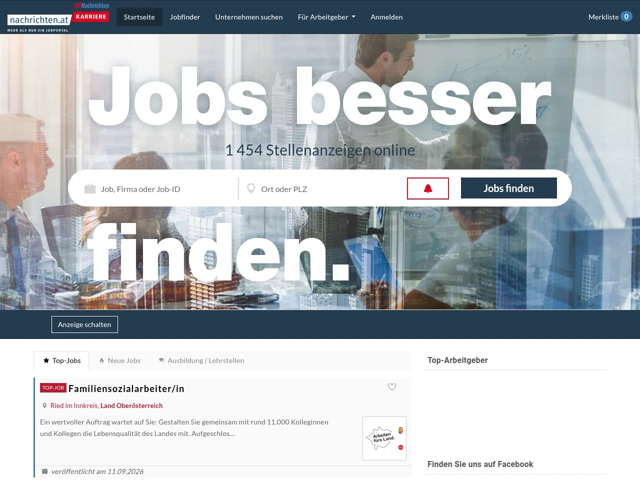 jobs.nachrichten.at screenshot jobs.nachrichten.at job board platform screenshot showing job search interface
