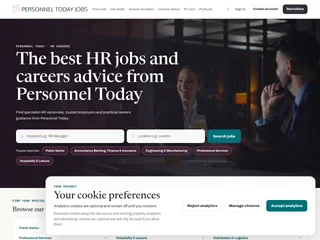 Personnel Today Jobs platform preview