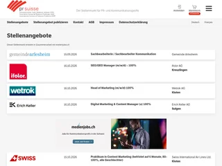pr suisse Stellenbörse platform preview pr suisse Stellenbörse platform preview