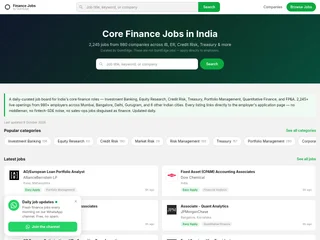 Core Finance Jobs India platform preview