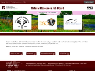 Texas A&M Natural Resources Job Board platform preview Texas A&M Natural Resources Job Board platform preview