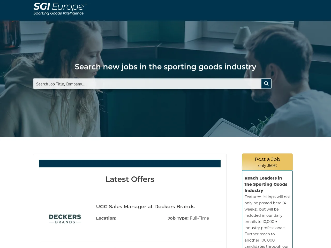 SGI Europe Jobs website screenshot