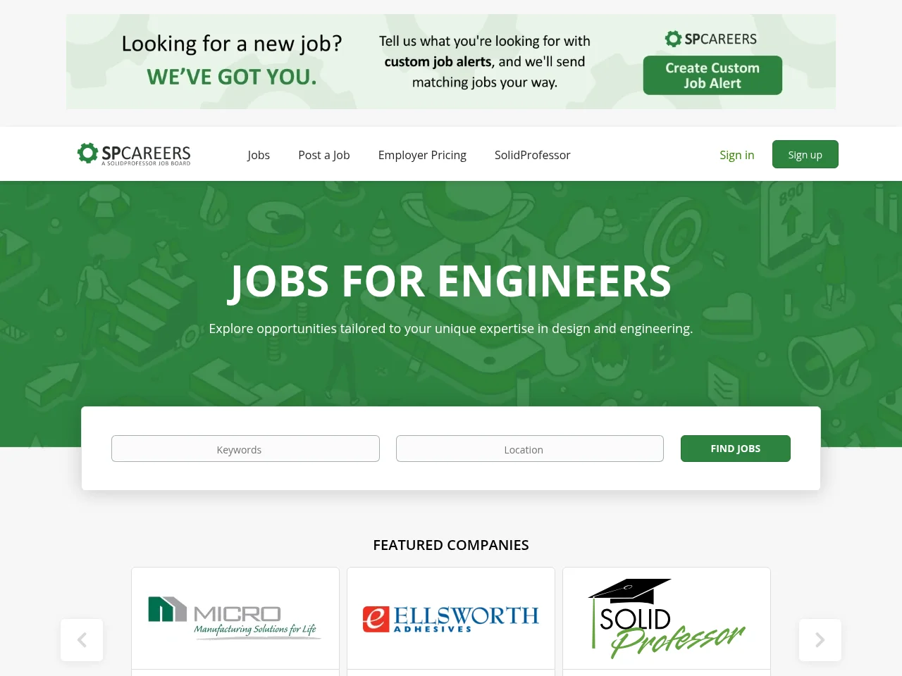 SolidProfessor Careers screenshot SolidProfessor Careers job board platform screenshot showing job search interface