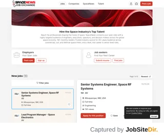 SpaceNews Job Exchange platform preview