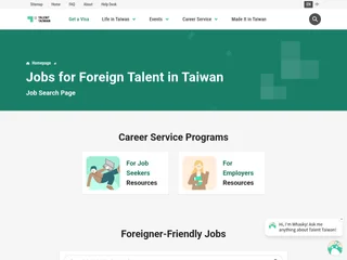 Talent Taiwan - Jobs for Foreign Talent in Taiwan screenshot preview