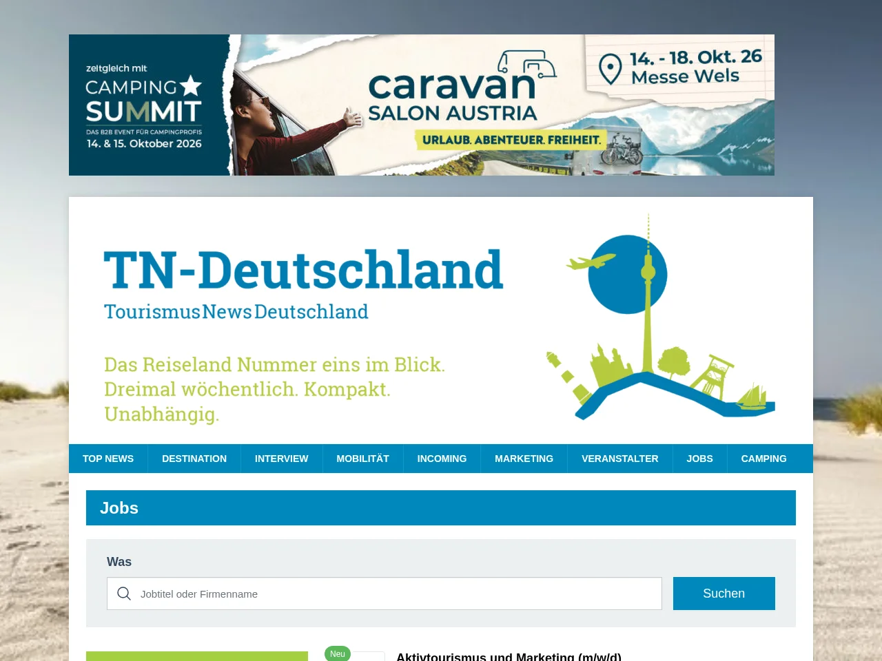 Stellenmarkt - jobstndeutschlandcom job board platform screenshot showing job search interface