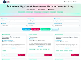 TrainWithSky Jobs platform preview