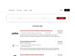 Tribal College Journal Job Board screenshot preview Tribal College Journal Job Board screenshot preview
