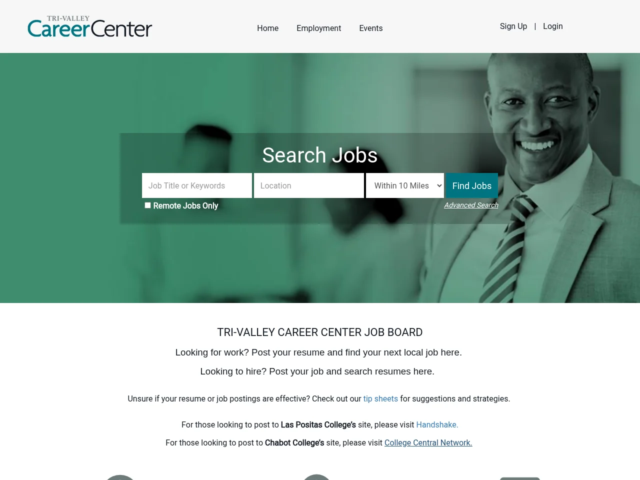 Tri-Valley Career Center Job Board screenshot Tri-Valley Career Center Job Board job board platform screenshot showing job search interface