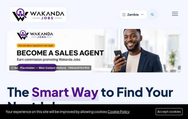 Wakanda Jobs screenshot Wakanda Jobs job board platform screenshot showing job search interface