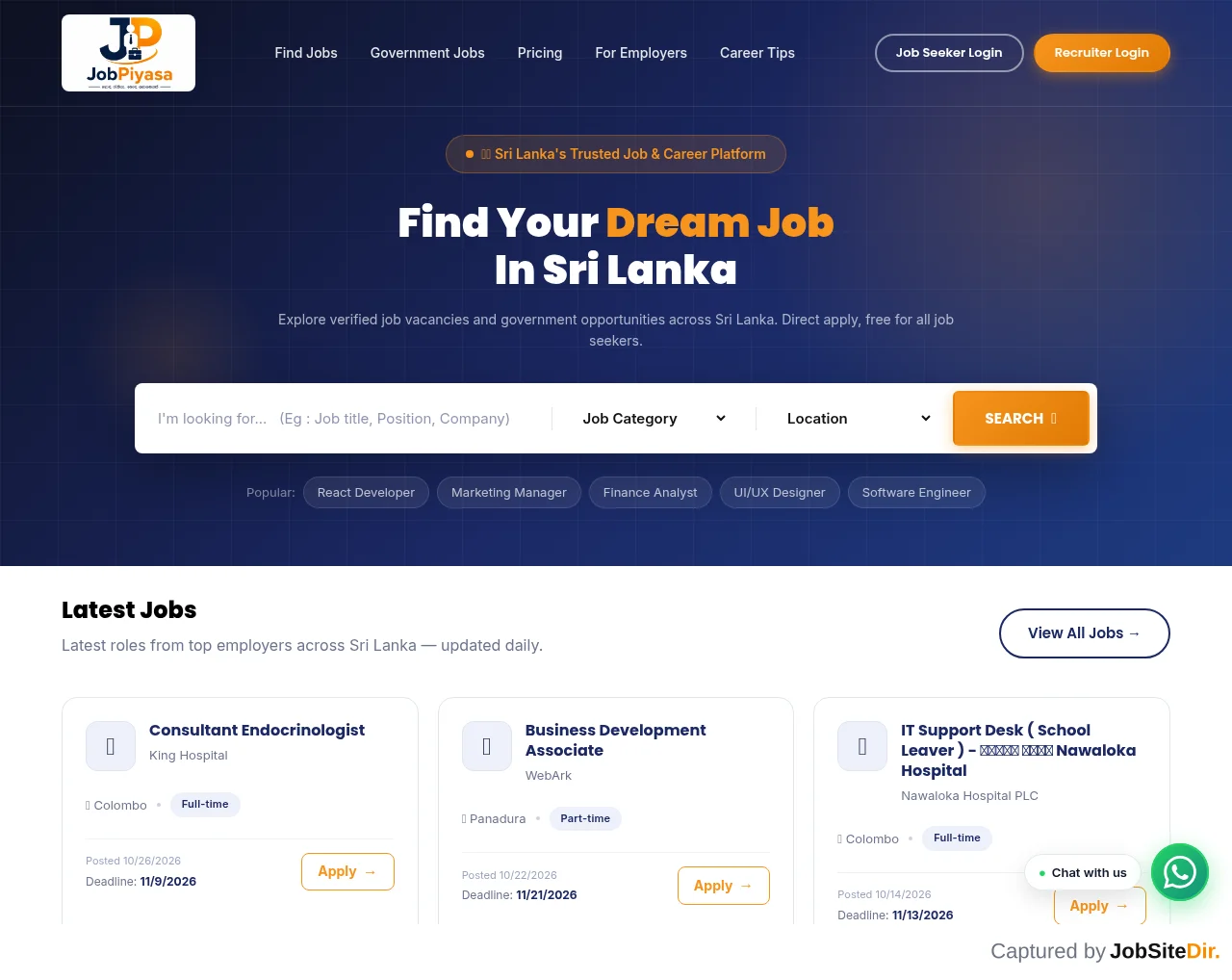JobPiyasa website screenshot