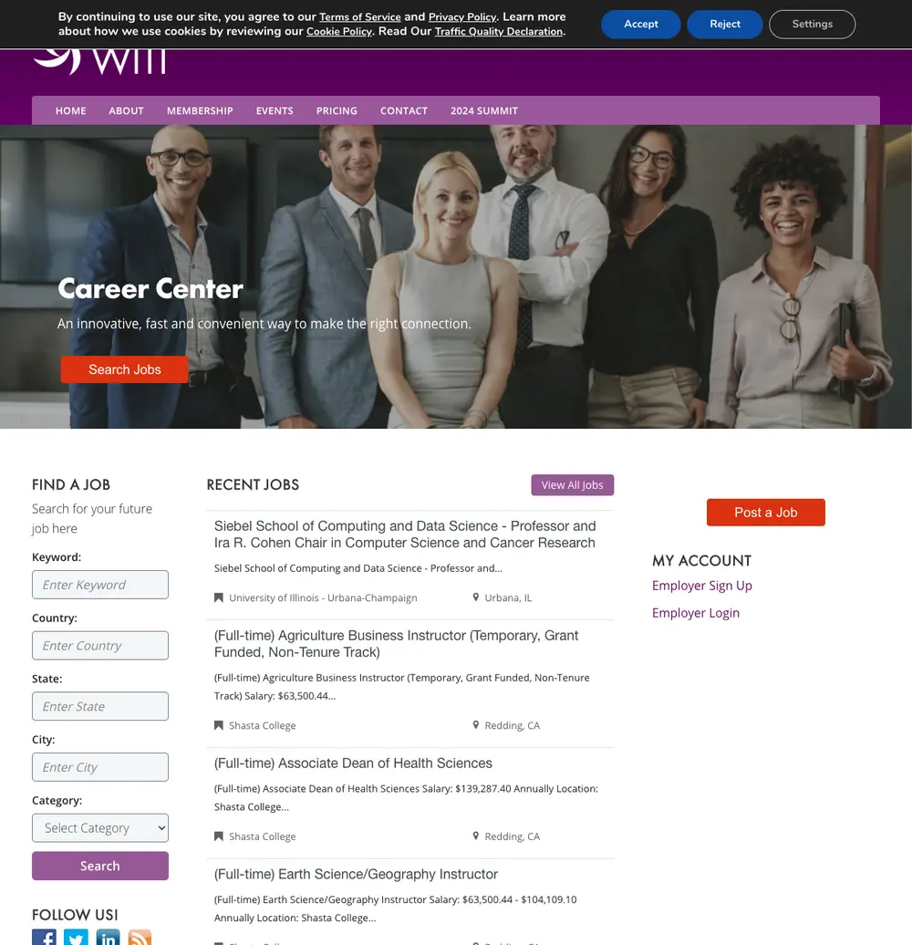 WITI Job Board screenshot WITI Job Board job board platform screenshot showing job search interface