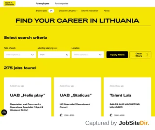 Work in Lithuania Jobs platform preview Work in Lithuania Jobs platform preview