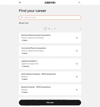 Zalando Jobs platform preview
