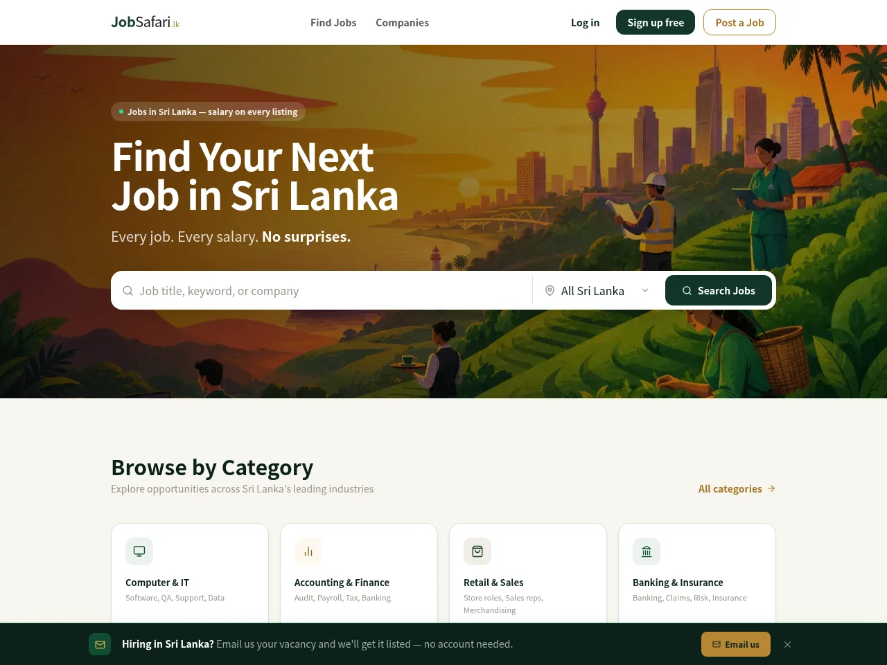 JobSafari job board platform screenshot showing job search interface
