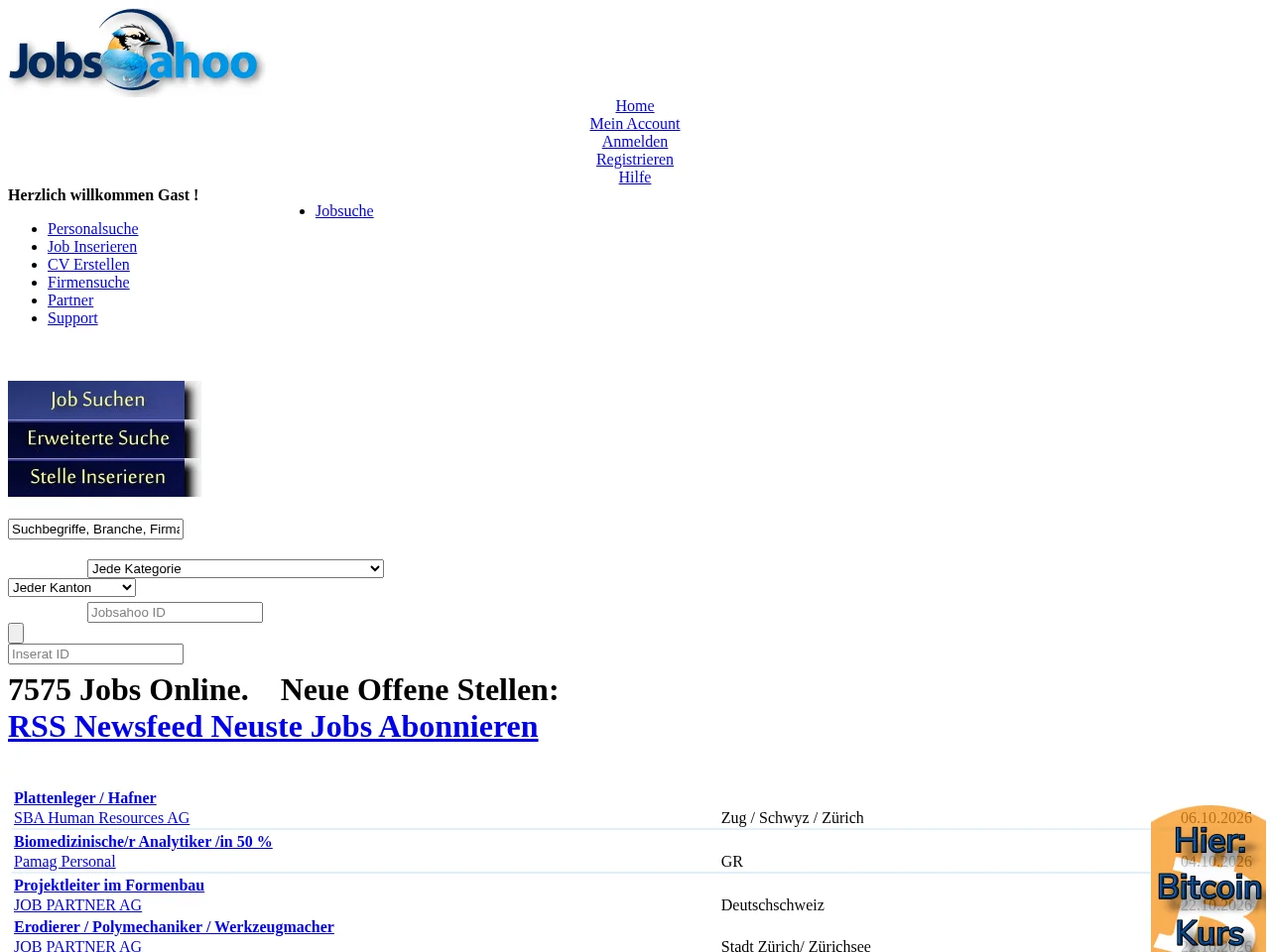 Jobsahoo.ch website screenshot