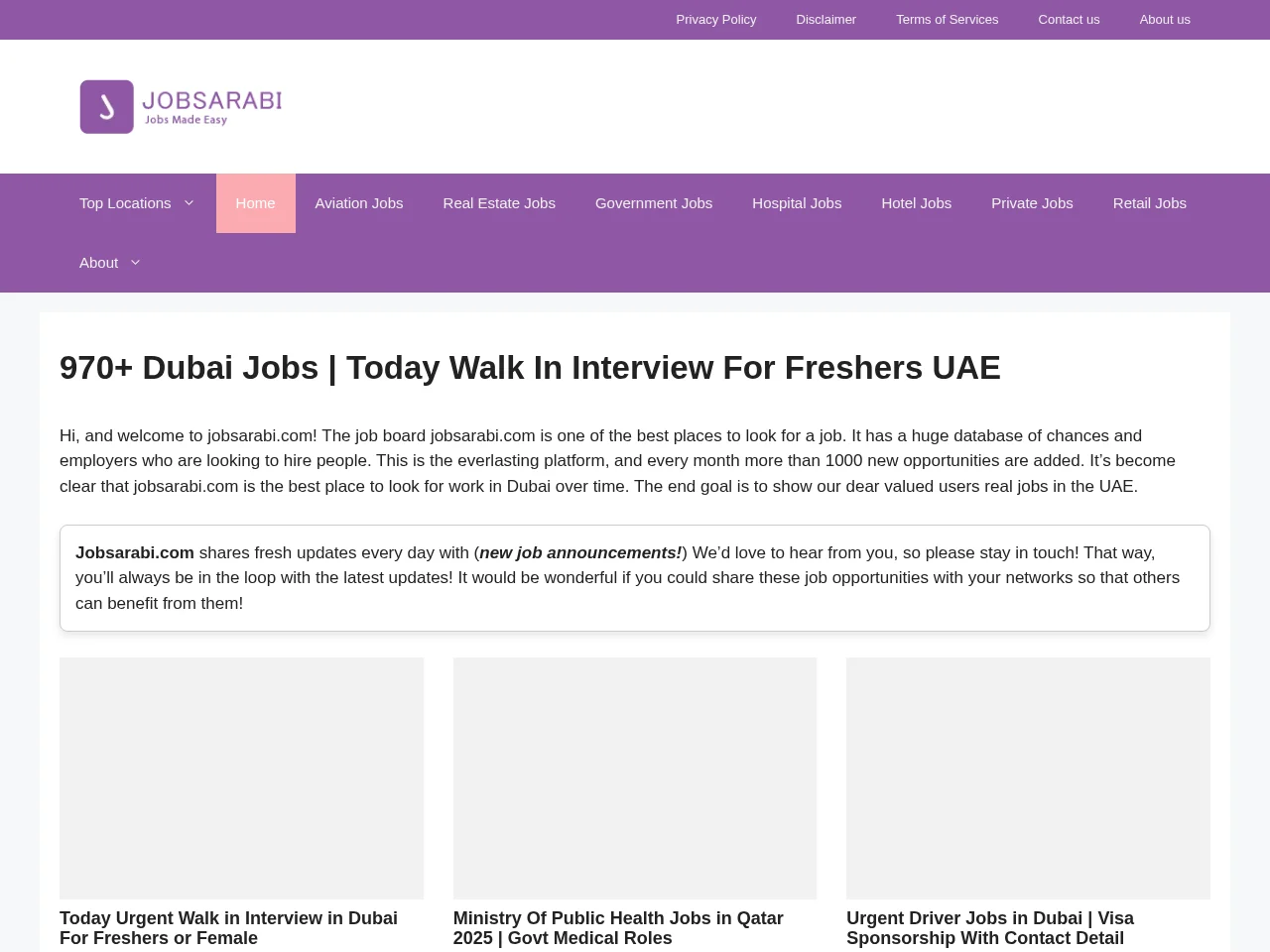 Jobsarabi.com screenshot Jobsarabi.com job board platform screenshot showing job search interface