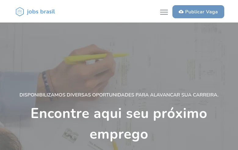 Jobs Brasil job board platform screenshot showing job search interface