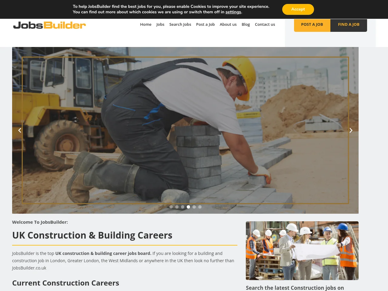 JobsBuilder job board platform screenshot showing job search interface