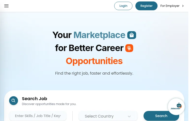 Jobscater screenshot Jobscater job board platform screenshot showing job search interface