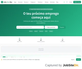 JobsEmMoz platform preview JobsEmMoz platform preview