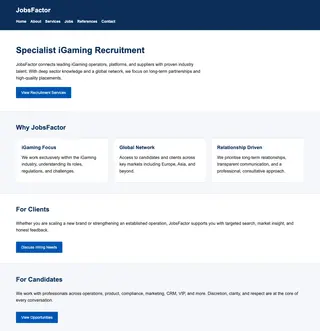 JobsFactor platform preview