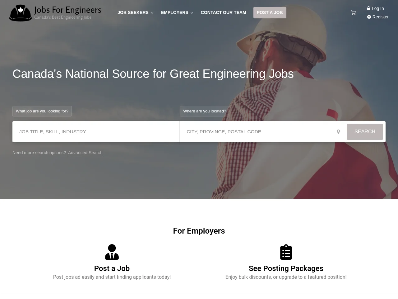 Jobs For Engineers screenshot Jobs For Engineers job board platform screenshot showing job search interface