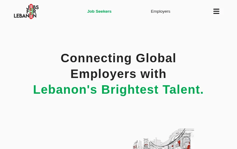 Jobs for Lebanon job board platform screenshot showing job search interface