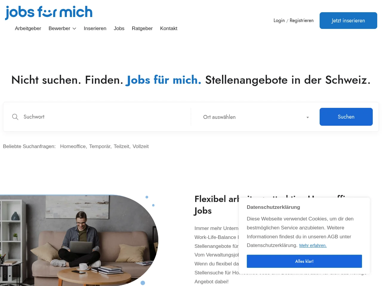 Jobs für mich screenshot Jobs für mich website screenshot