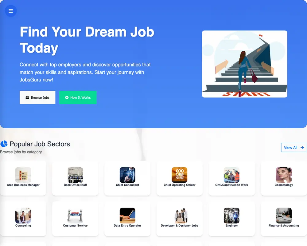 JobsGuru screenshot JobsGuru job board platform screenshot showing job search interface